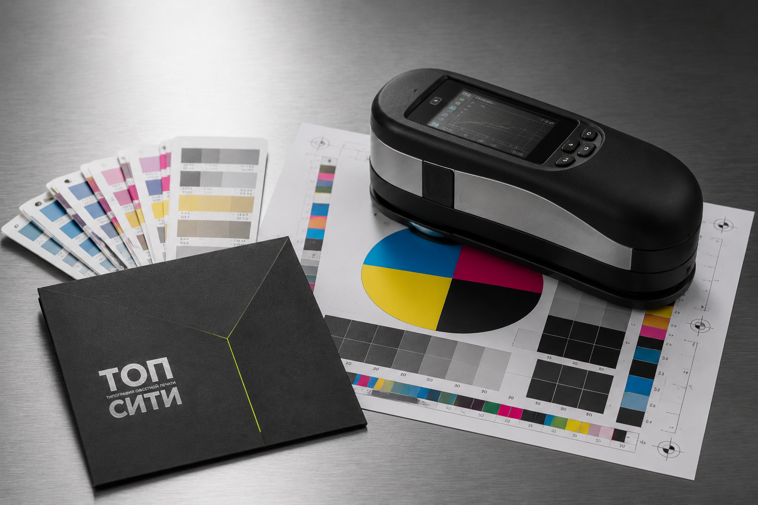 Контроль цветопередачи спектрофотометром и печатная проба CMYK